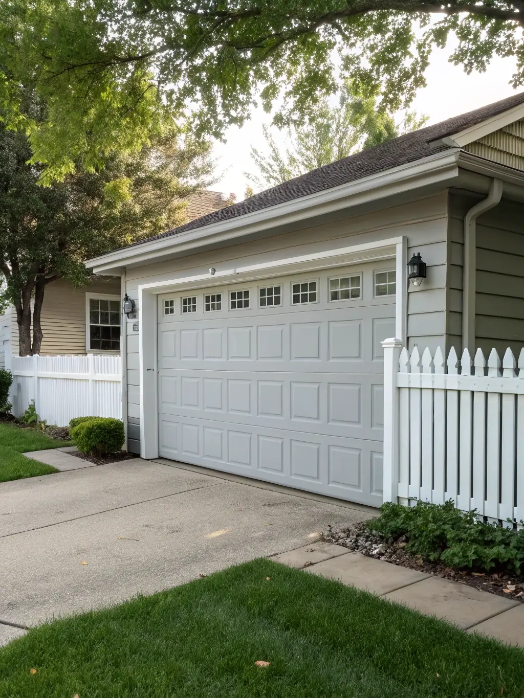 A visually appealing image showcasing a newly installed modern steel garage door on a home in Columbia, SC, emphasizing its sleek design and enhanced curb appeal.